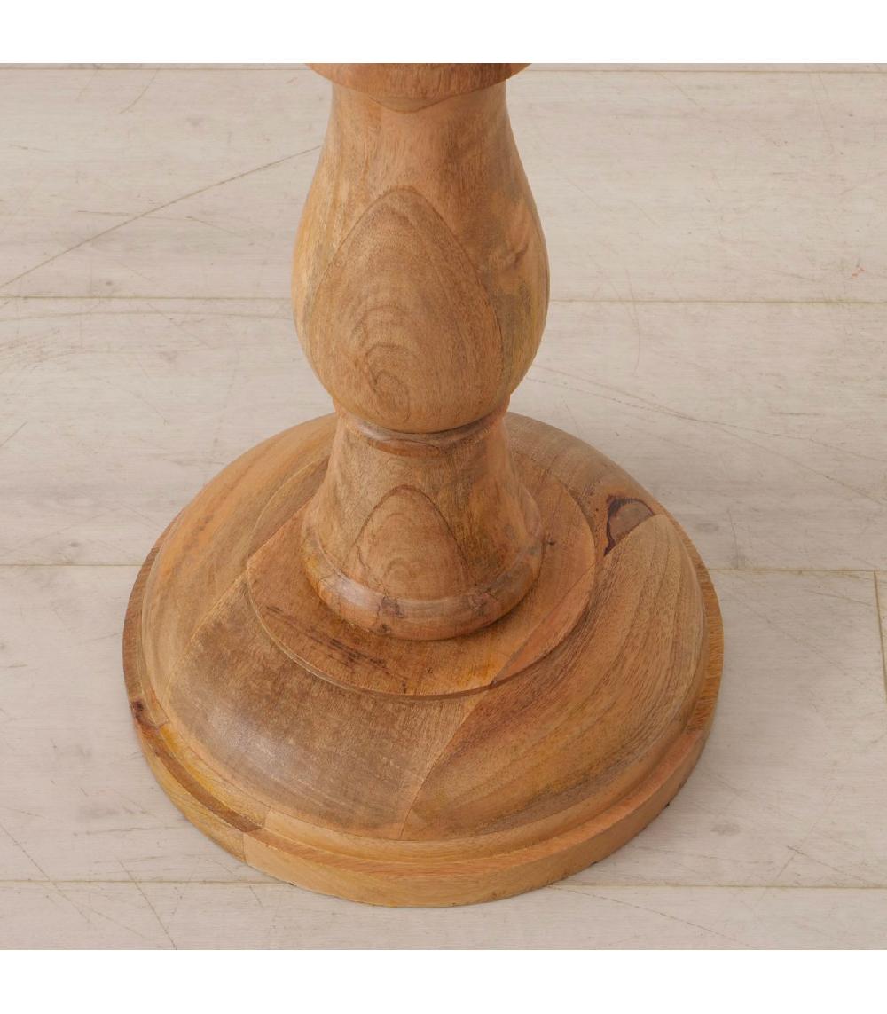 Wadiga Lampadaire Bois De Manguier Et Abat-jour Plissé Blanc 40x40x176cm