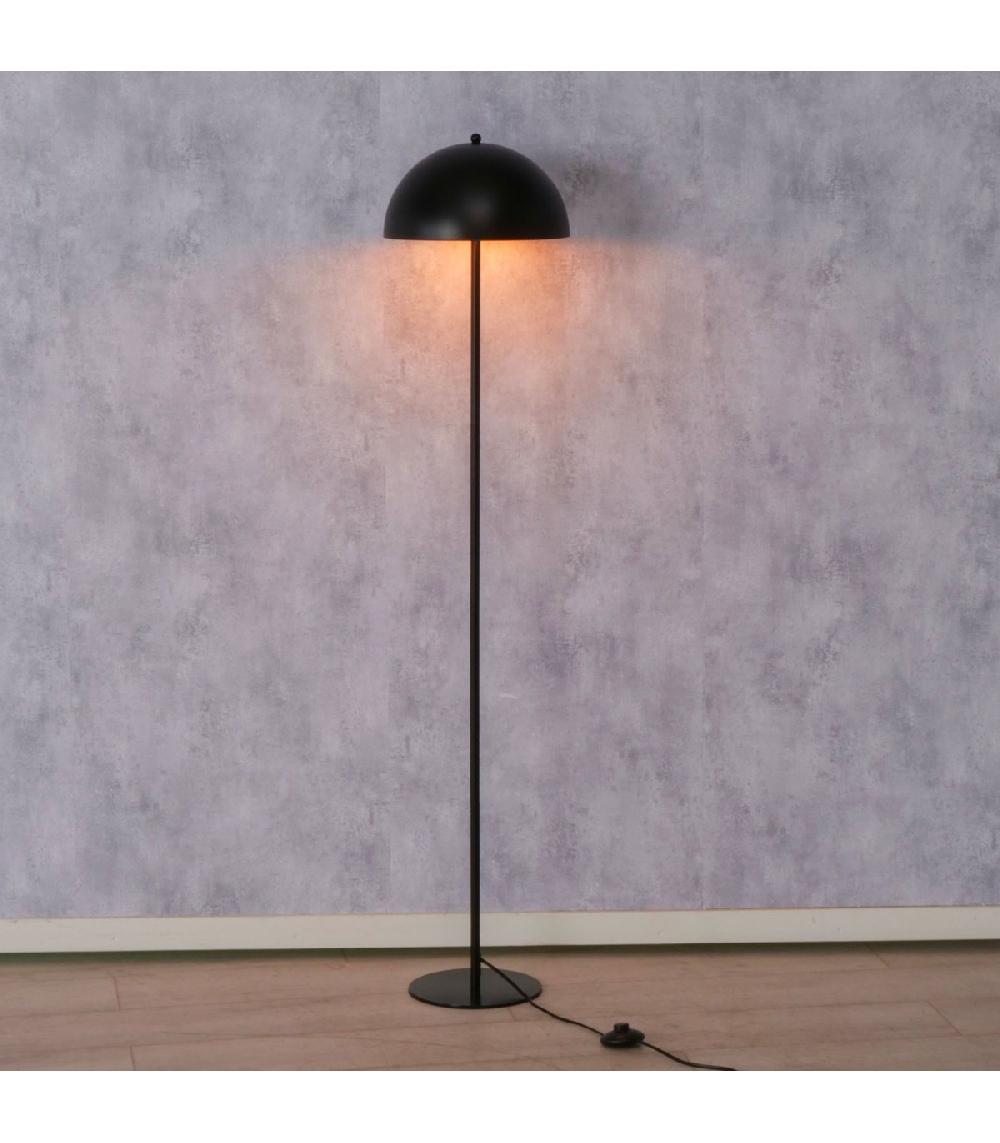 Wadiga Lampadaire Champignon Métal Noir 30x30x140cm