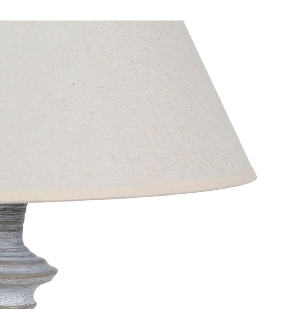 Wadiga Lampadaire Classique En Métal Gris Et Abat-jour Lin Beige 38x38x155cm