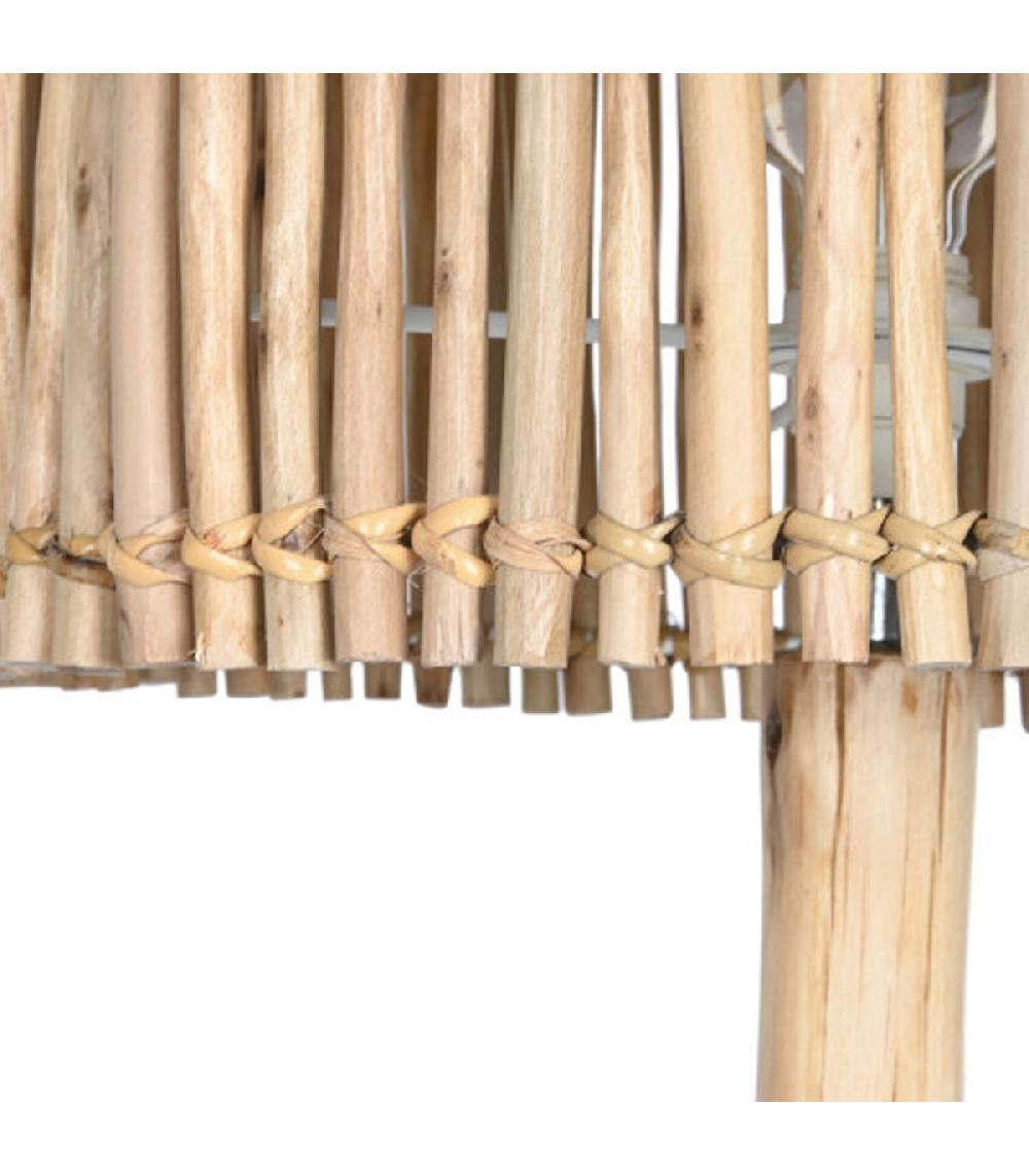 Wadiga Lampadaire En Bois D'eucalyptus Et Jute 40x40x150cm