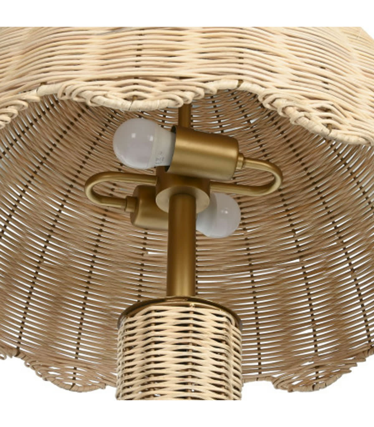 Wadiga Lampadaire En Rotin Et Métal Doré 47x47x150cm