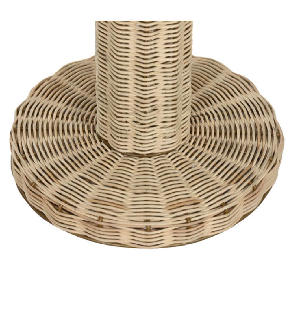 Wadiga Lampadaire En Rotin Et Métal Doré 47x47x150cm
