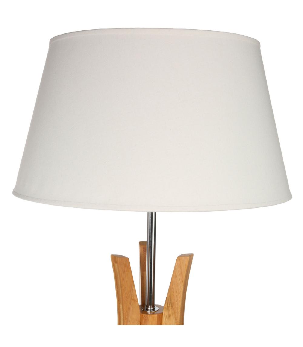Wadiga Lampadaire étagère En Bambou Et Abat-jour Blanc 46x46x156cm