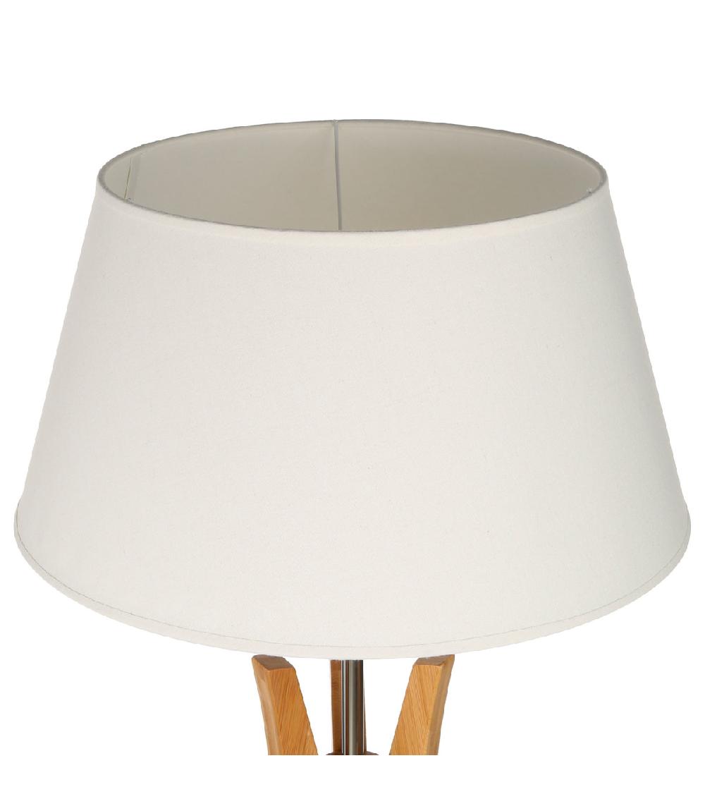 Wadiga Lampadaire étagère En Bambou Et Abat-jour Blanc 46x46x156cm