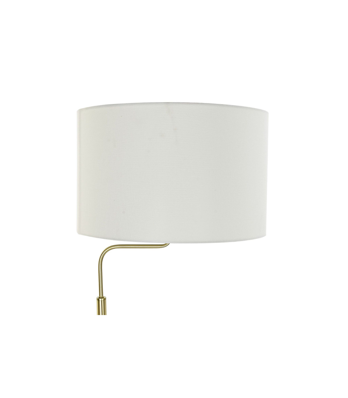 Wadiga Lampadaire Table En Métal Doré Et Abat-jour Blanc En Lin - H154cm