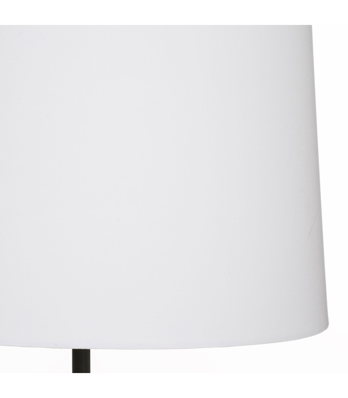 Wadiga Lampadaire Table En Métal Et Bois Noir Et Abat-jour Blanc 40x40x147.5cm