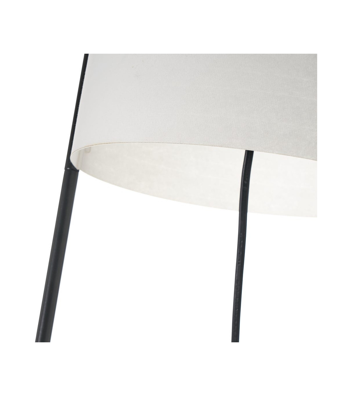 Wadiga Lampadaire Table En Métal Noir Et Abat-jour Blanc - H150cm