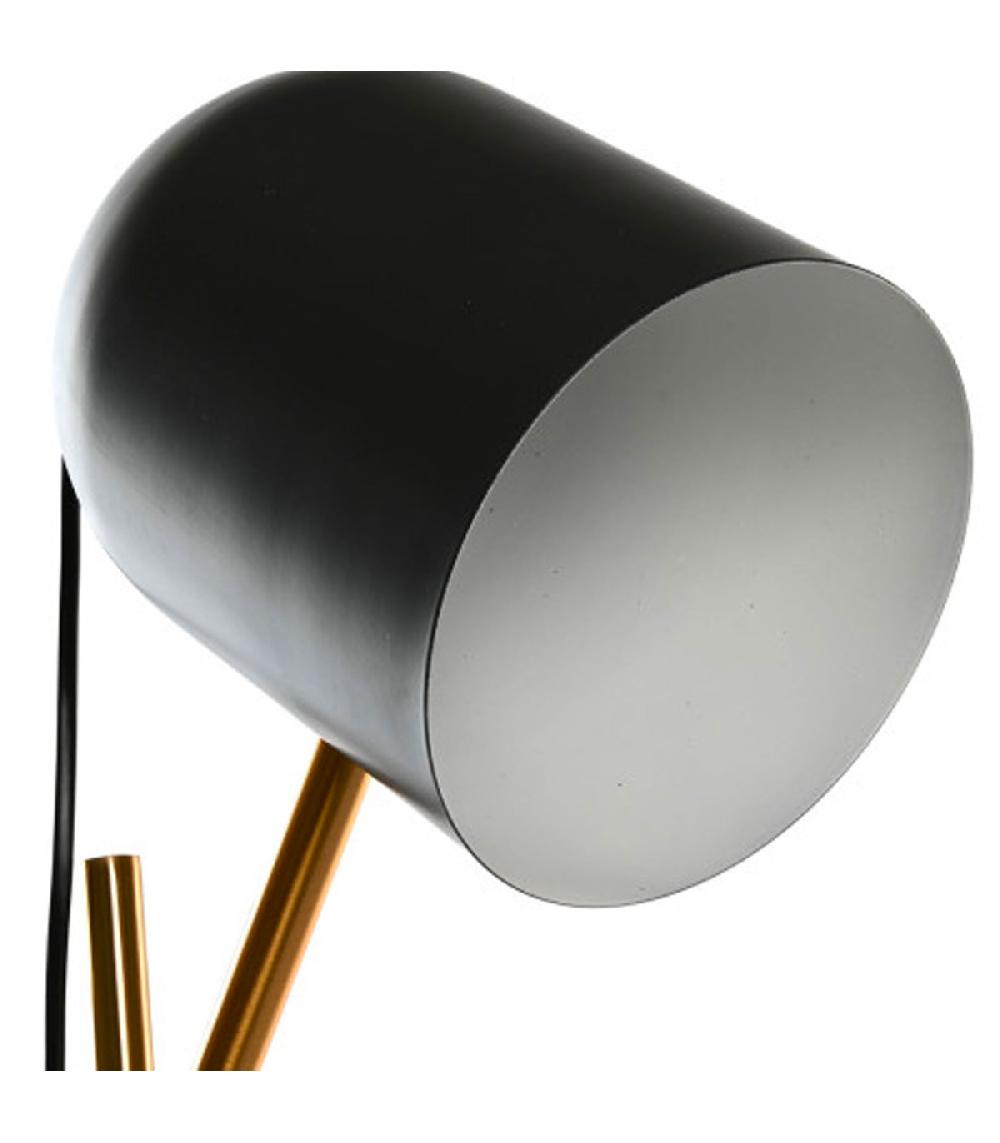 Wadiga Lampe à Poser Articulée Marbre Métal Noir Et Doré 45x45x70cm