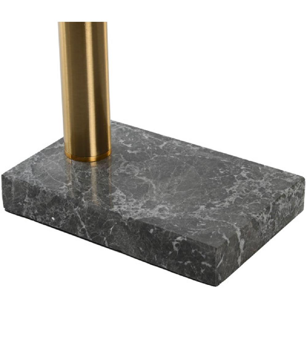 Wadiga Lampe à Poser Articulée Marbre Métal Noir Et Doré 45x45x70cm
