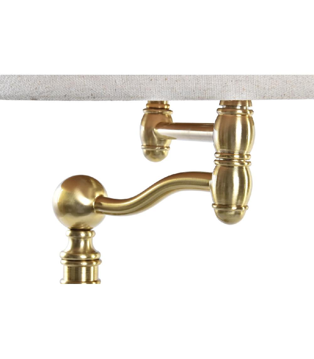 Wadiga Lampe à Poser Articulée Métal Doré Et Abat-jour Blanc - 36x50x74cm