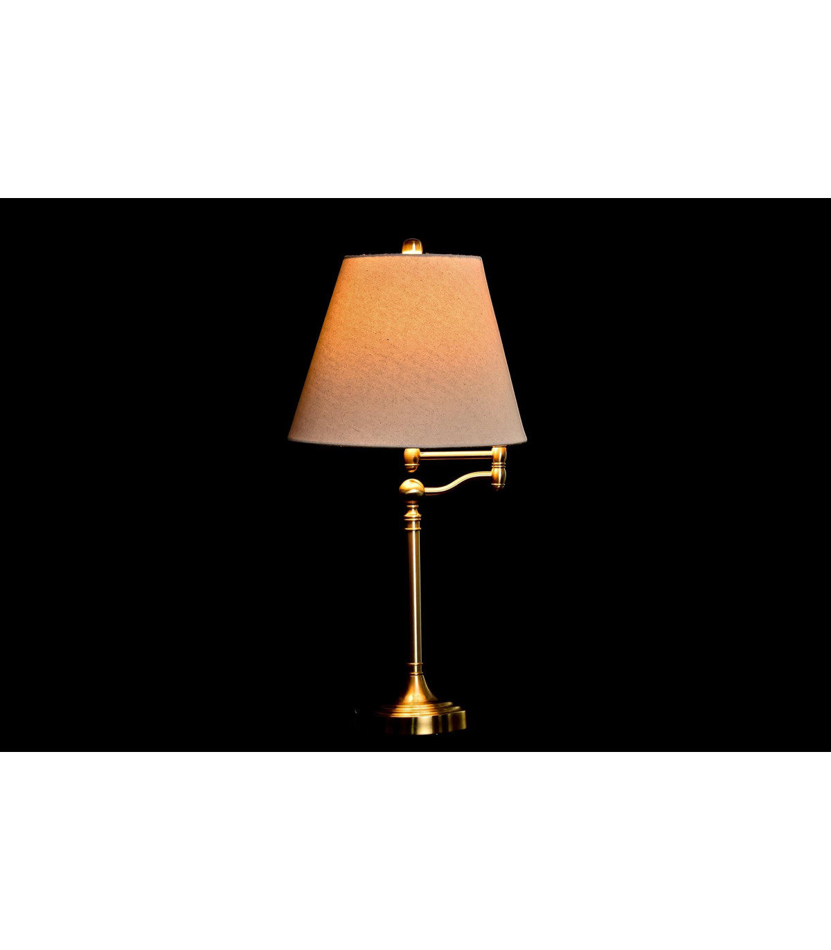 Wadiga Lampe à Poser Articulée Métal Doré Et Abat-jour Blanc - 36x50x74cm