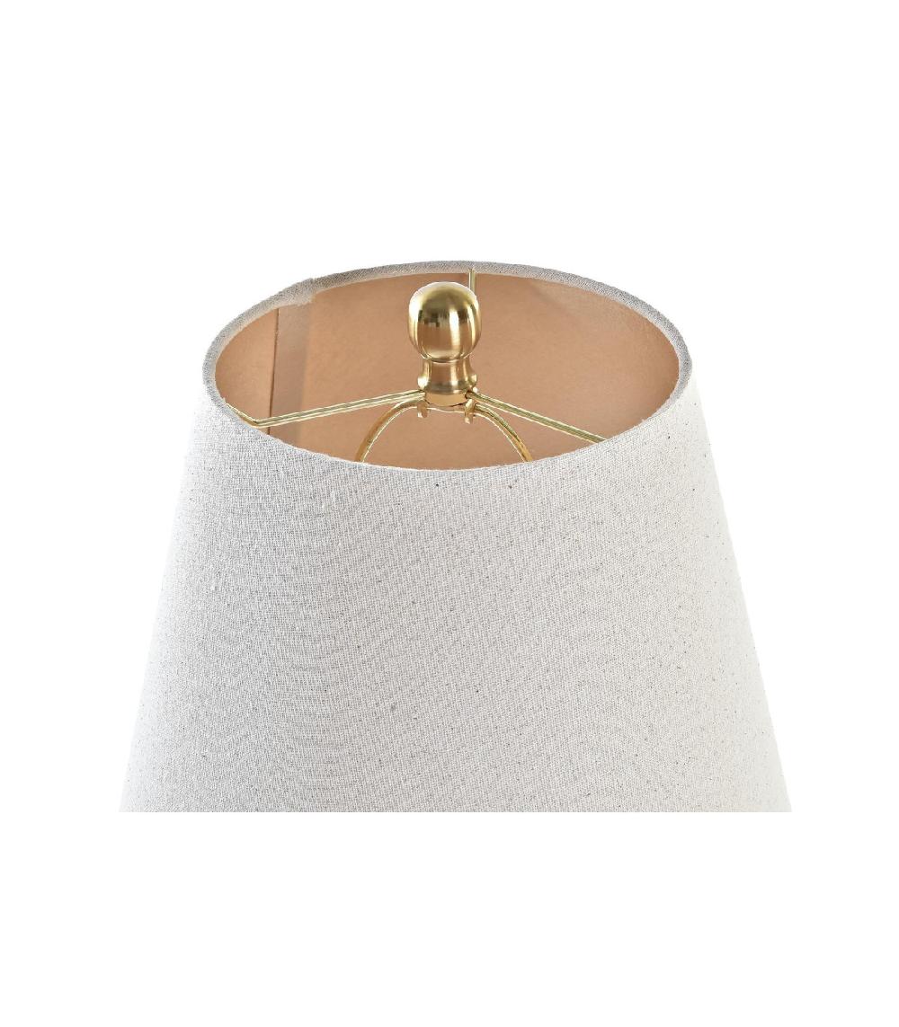 Wadiga Lampe à Poser Articulée Métal Doré Et Abat-jour Blanc - 36x50x74cm