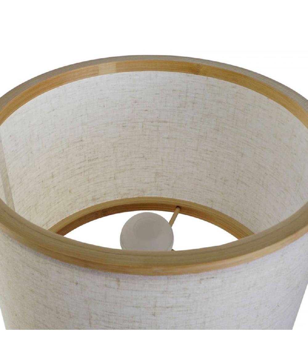 Wadiga Lampe à Poser Bambou Et Abat-jour Beige 26x26x39cm