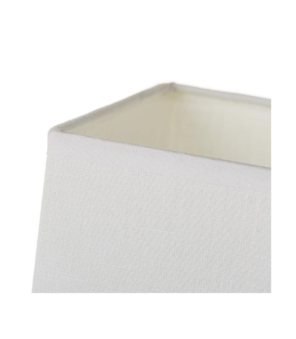 Wadiga Lampe à Poser Base En Bois Blanchi Et Abat-jour Blanc - Hauteur 26.50cm