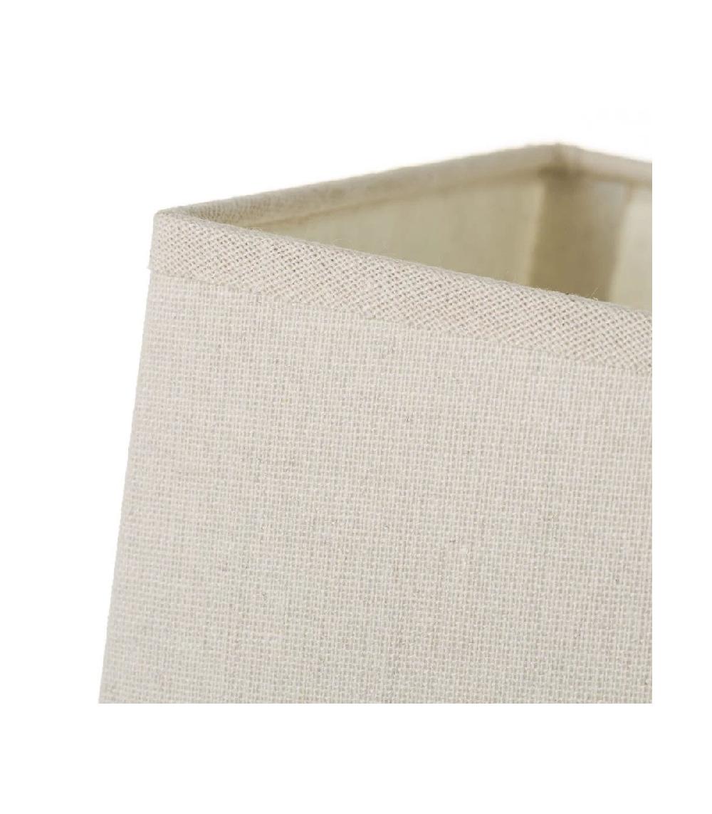 Wadiga Lampe à Poser Base En Bois Foncé Et Abat-jour Beige - Hauteur 33cm