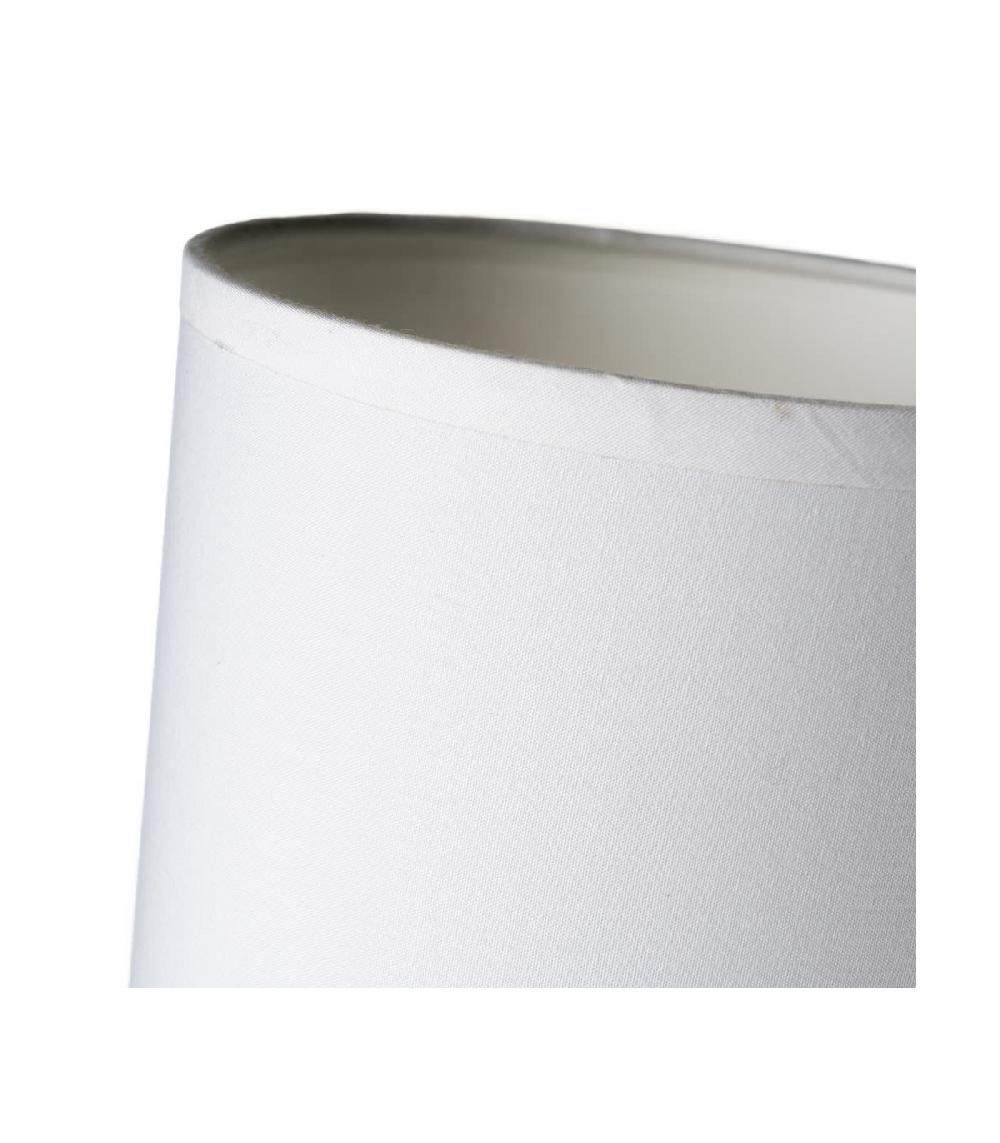 Wadiga Lampe à Poser Base En Verre Et Abat-jour Tissu Blanc - Hauteur 29cm