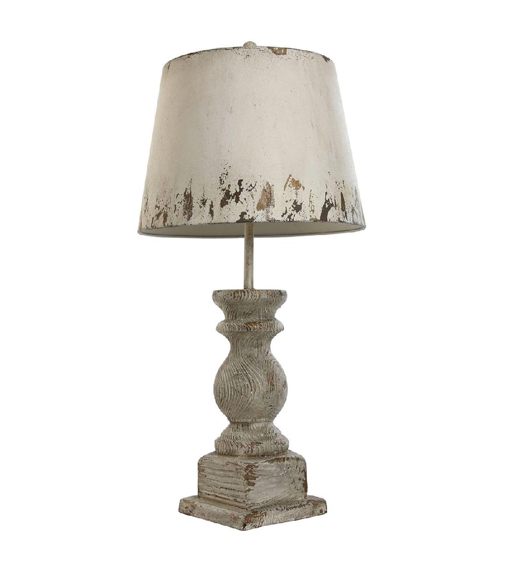 wadiga Lampe à poser bois et abat-jour métal beige 40x40x83cm