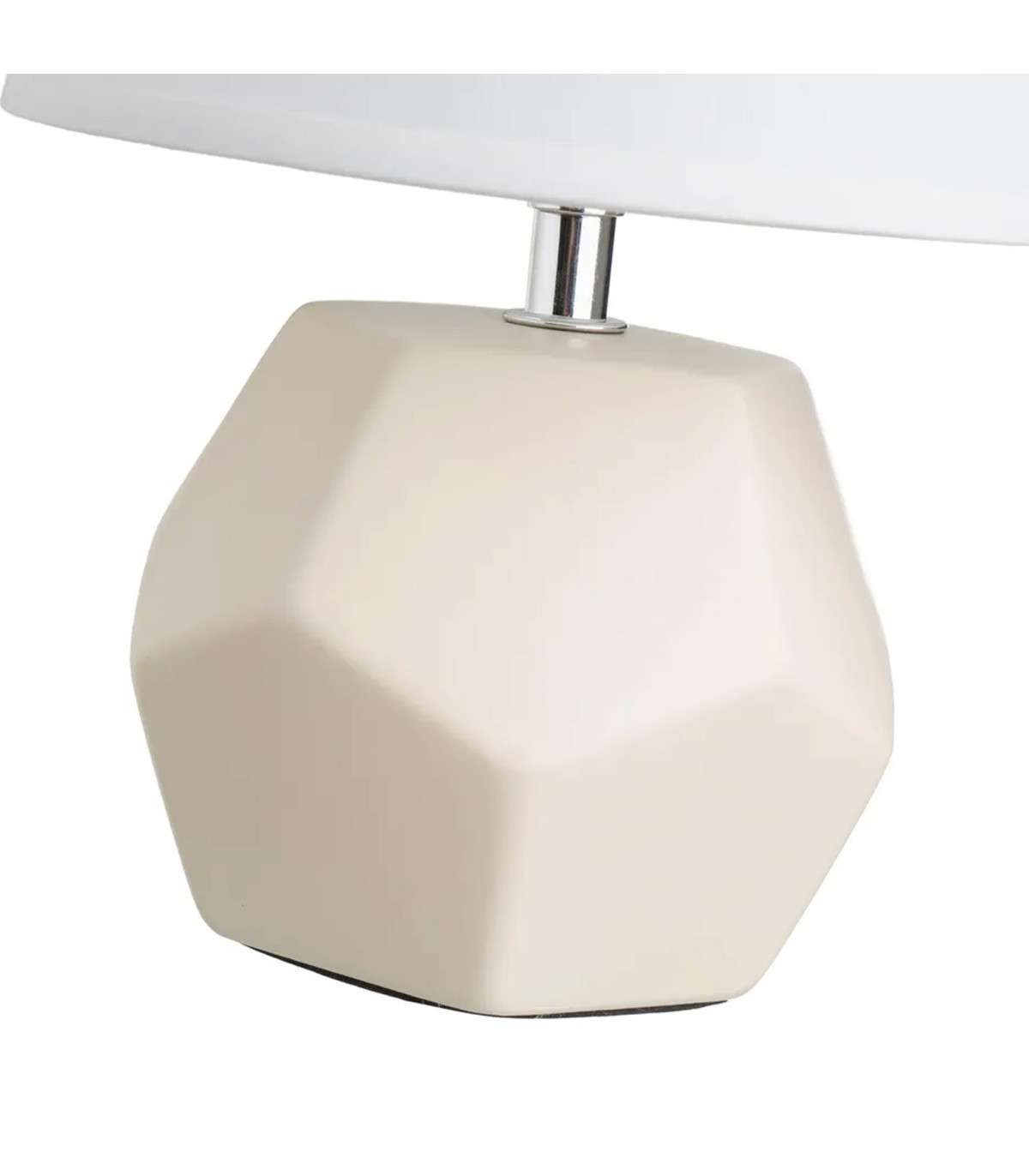 Wadiga Lampe à Poser Céramique Beige Et Abat Jour Blanc 18x18x26cm
