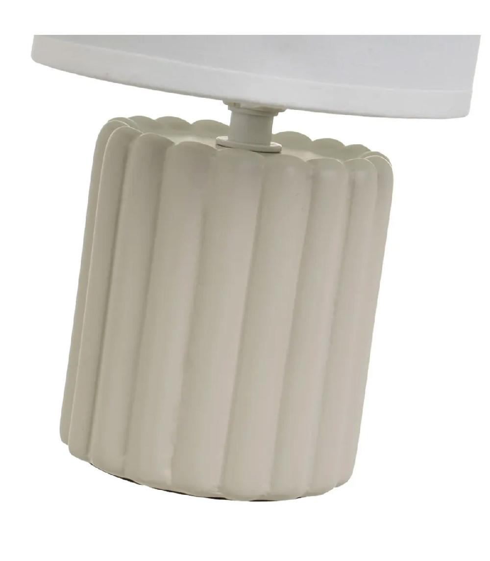 Wadiga Lampe à Poser Céramique Beige Taupe 13x13x24cm