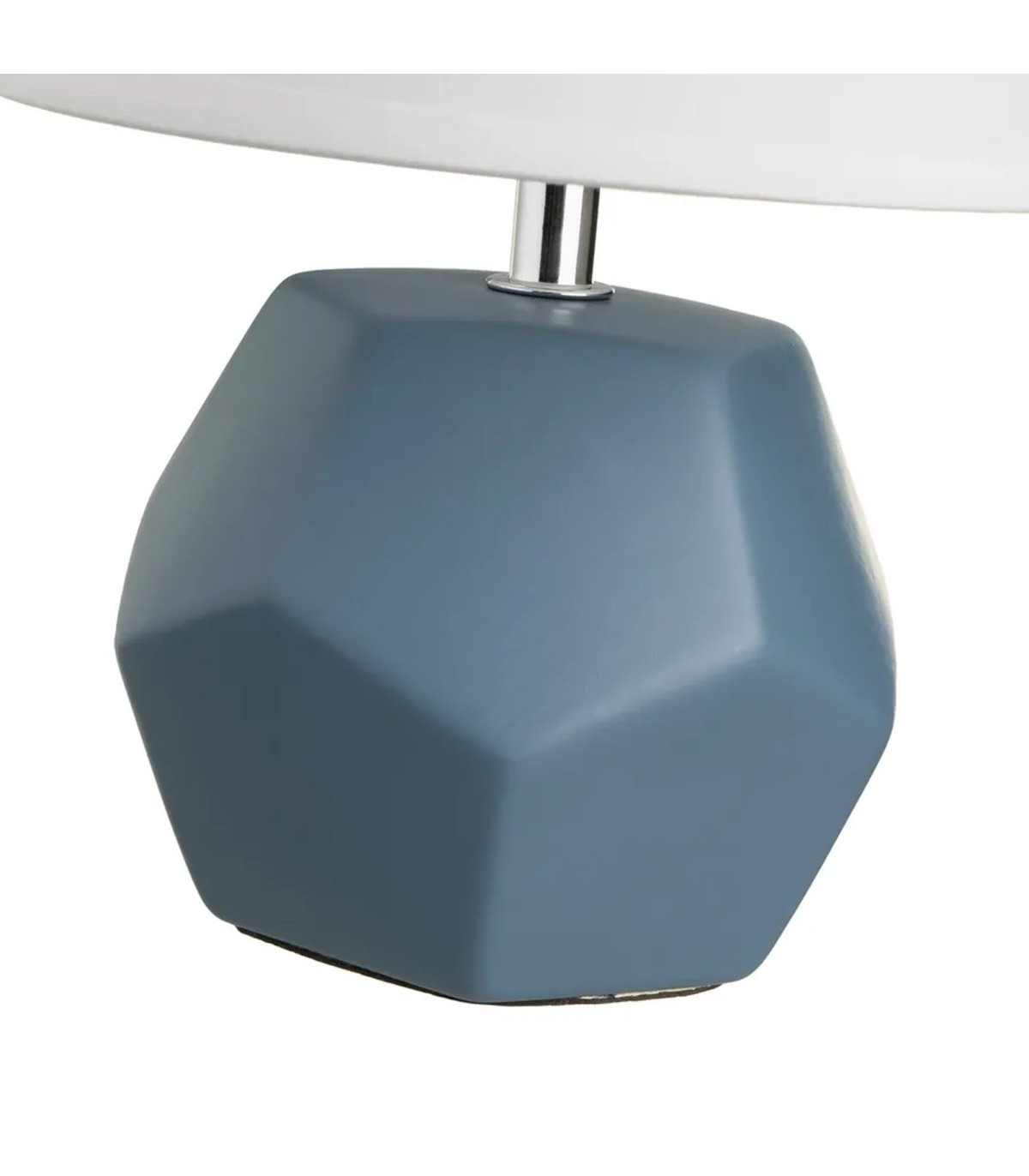 Wadiga Lampe à Poser Céramique Bleu Pétrole Et Abat Jour Blanc 18x18x26cm