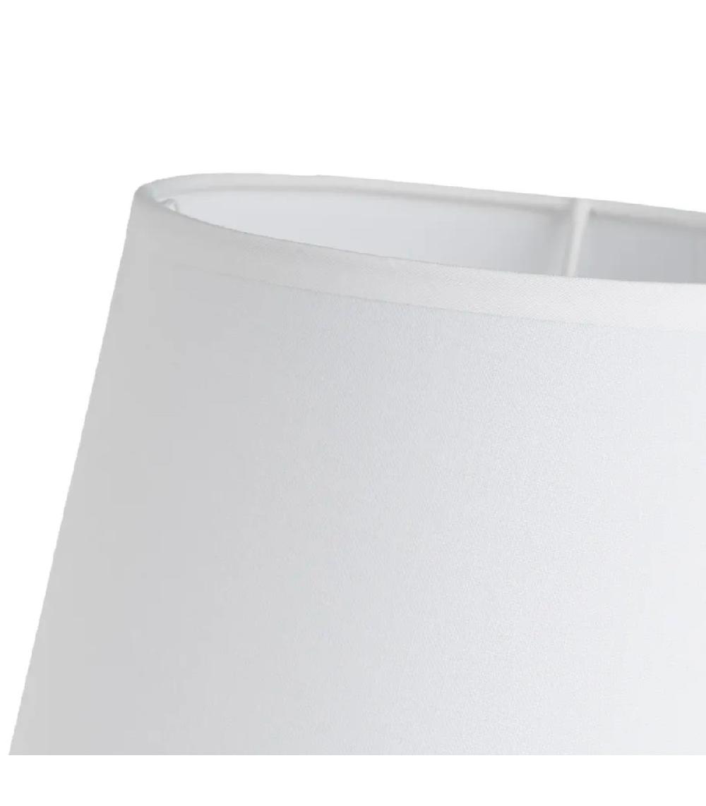 Wadiga Lampe à Poser Céramique Grise Et Abat Jour Blanc 18x18x26cm