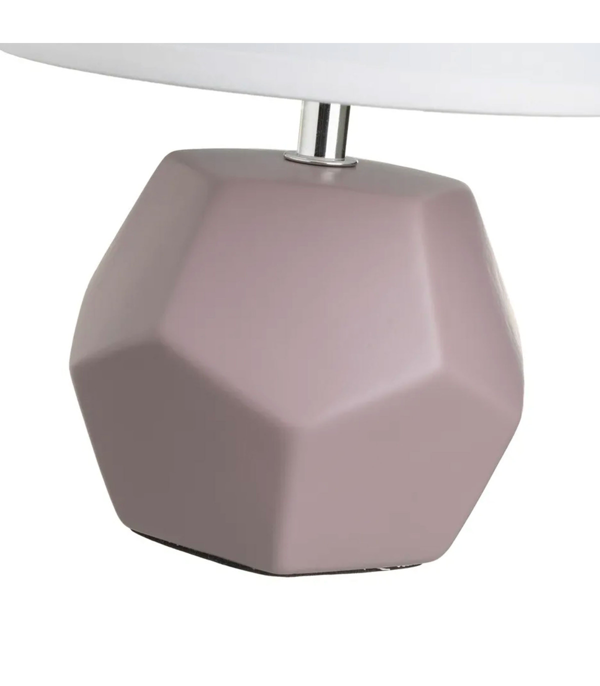 Wadiga Lampe à Poser Céramique Mauve Et Abat Jour Blanc 18x18x26cm