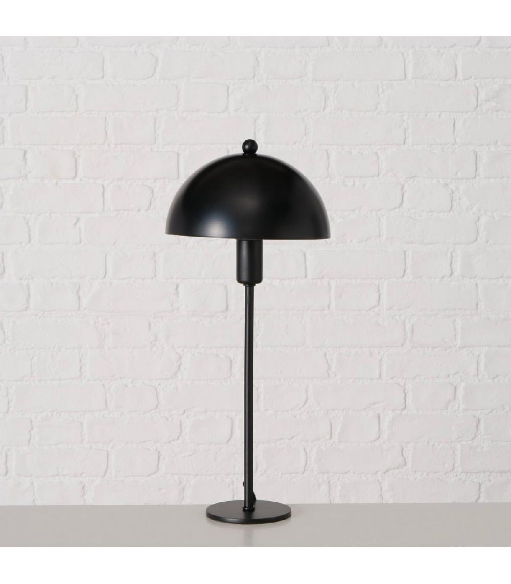 Wadiga Lampe à Poser Champignon En Métal Noir 18x18x41cm