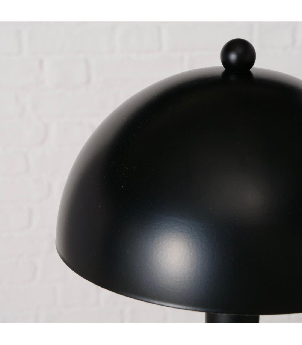 Wadiga Lampe à Poser Champignon En Métal Noir 18x18x41cm