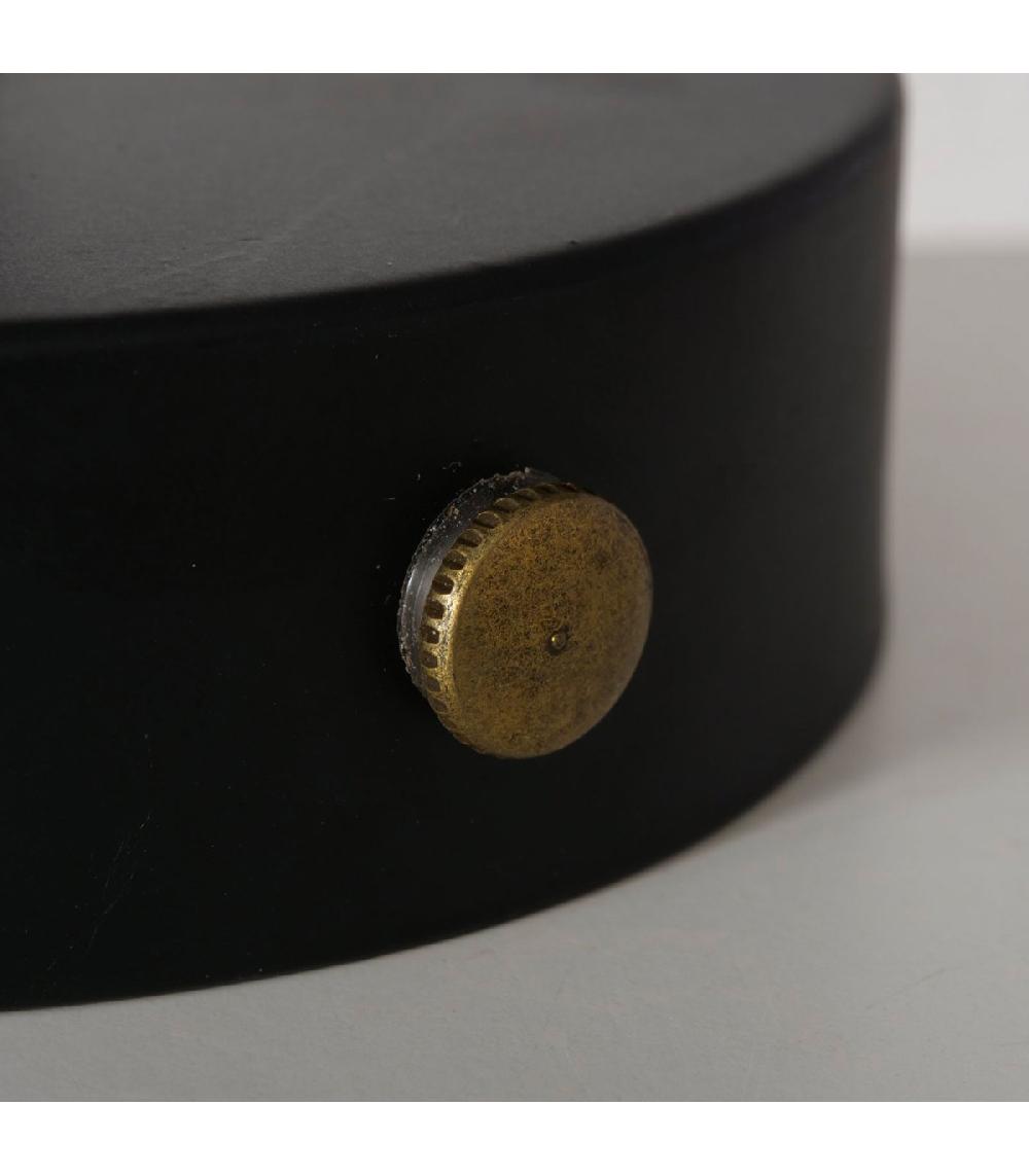 Wadiga Lampe à Poser Champignon En Métal Noir LED Sans Fil 15x15x26cm