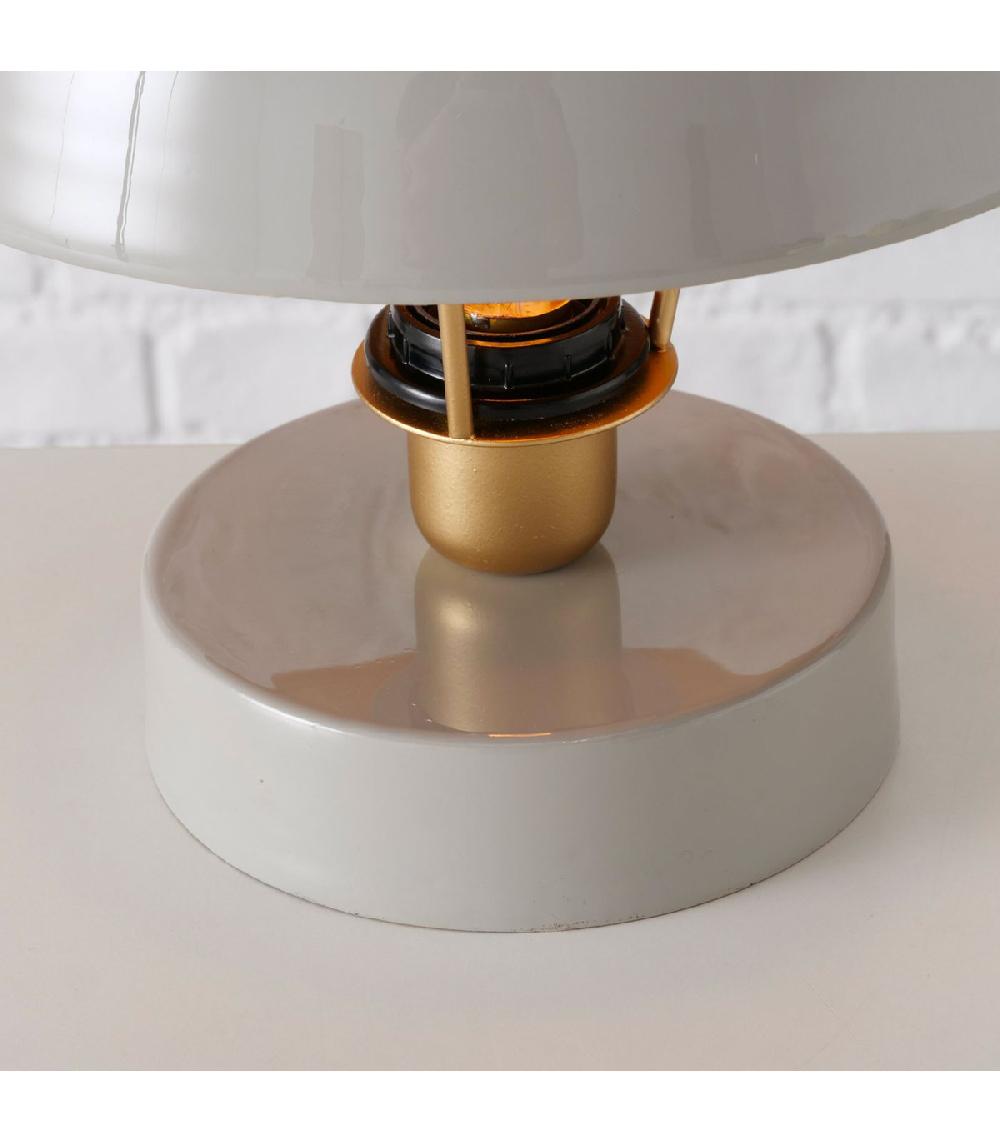 Wadiga Lampe à Poser Champignon Métal Gris Clair 25x25x28cm