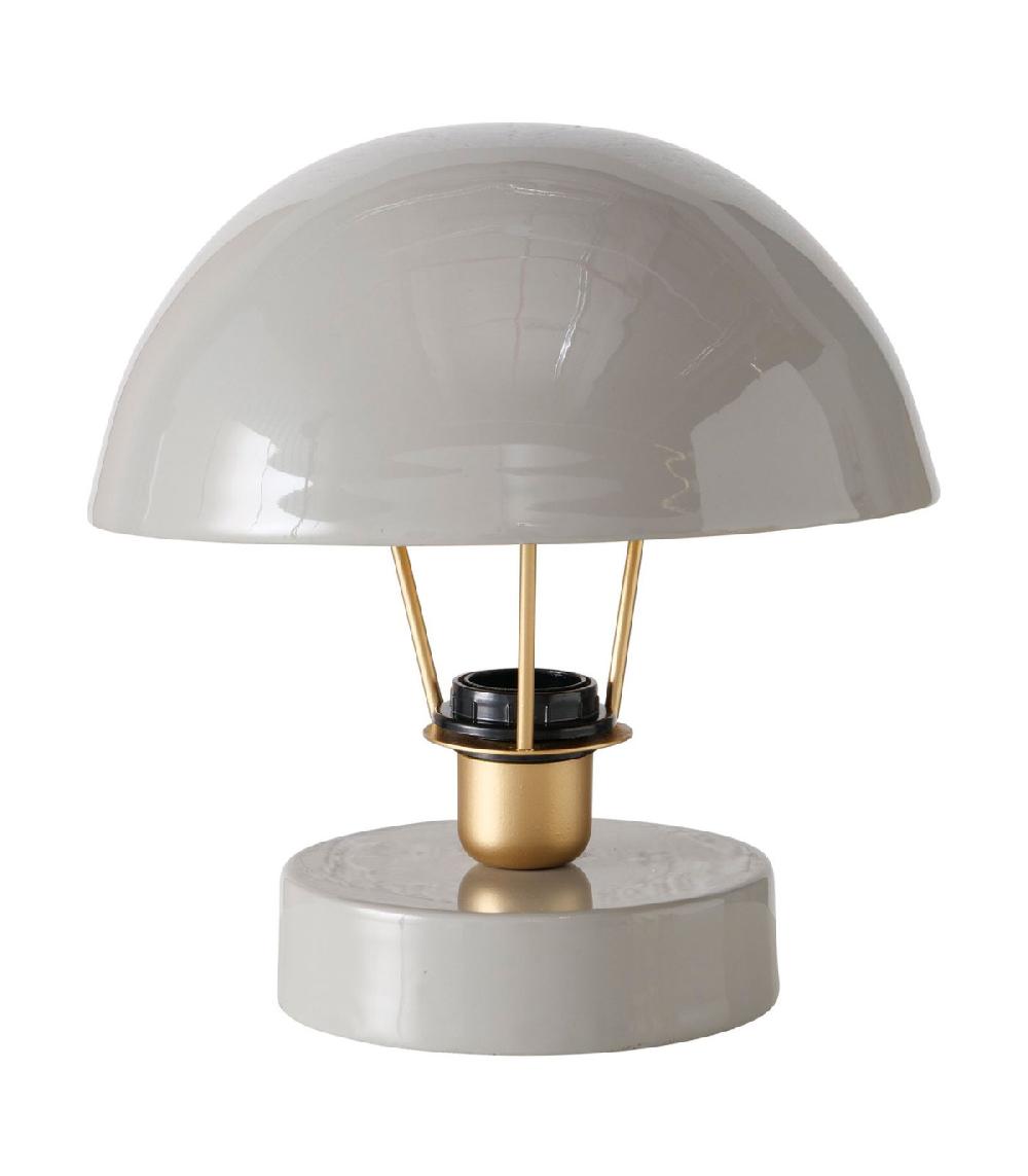 wadiga Lampe à poser champignon métal gris clair 25x25x28cm