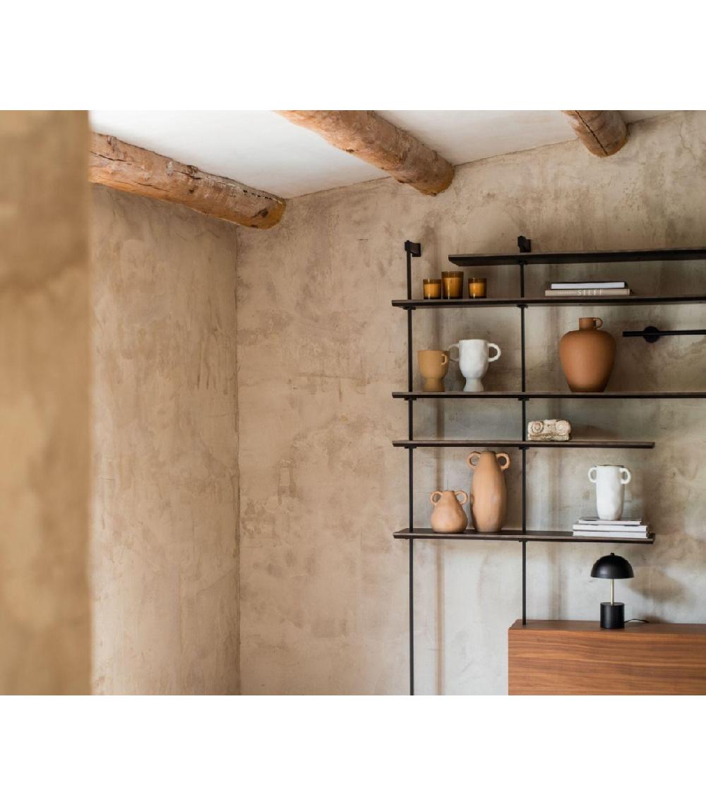 Wadiga Lampe à Poser Champignon Métal Noir Et Doré -18x30cm