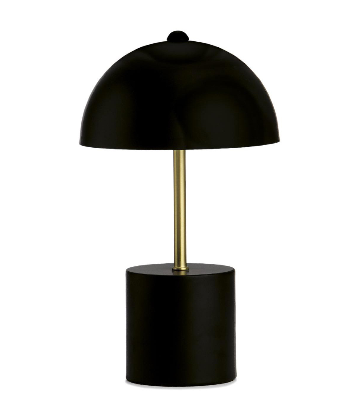 wadiga Lampe à poser champignon métal noir et doré -18x30cm