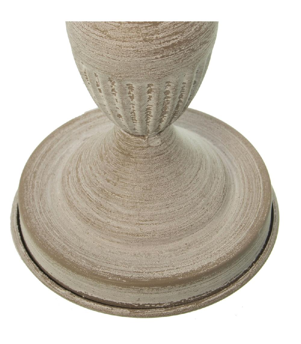 Wadiga Lampe à Poser Classique En Métal Gris Et Abat-jour Beige