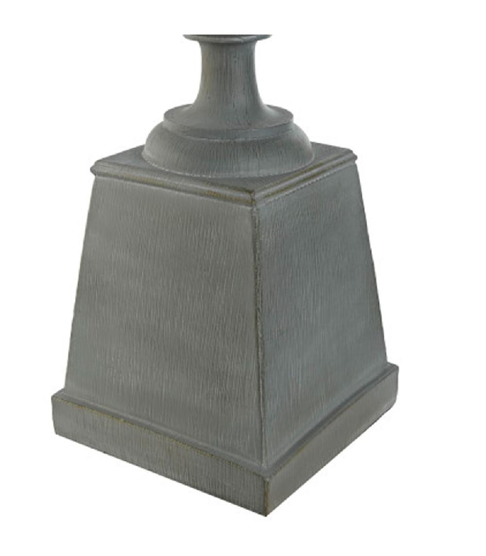 Wadiga Lampe à Poser Classique Grise Et Abat-jour Blanc 35.5x35.5x79cm