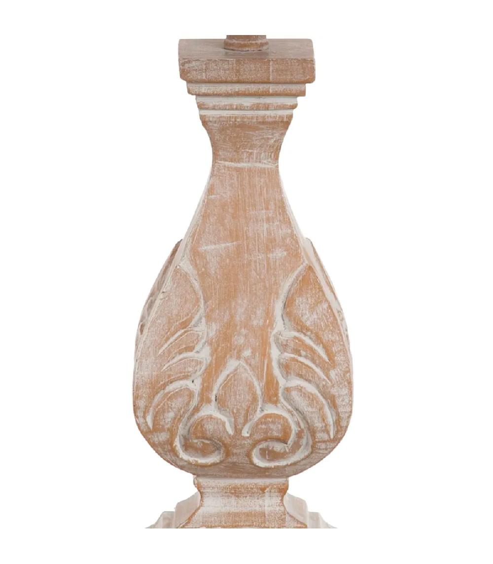Wadiga Lampe à Poser Classique Résine Blanc Cérusé 35x35x53cm