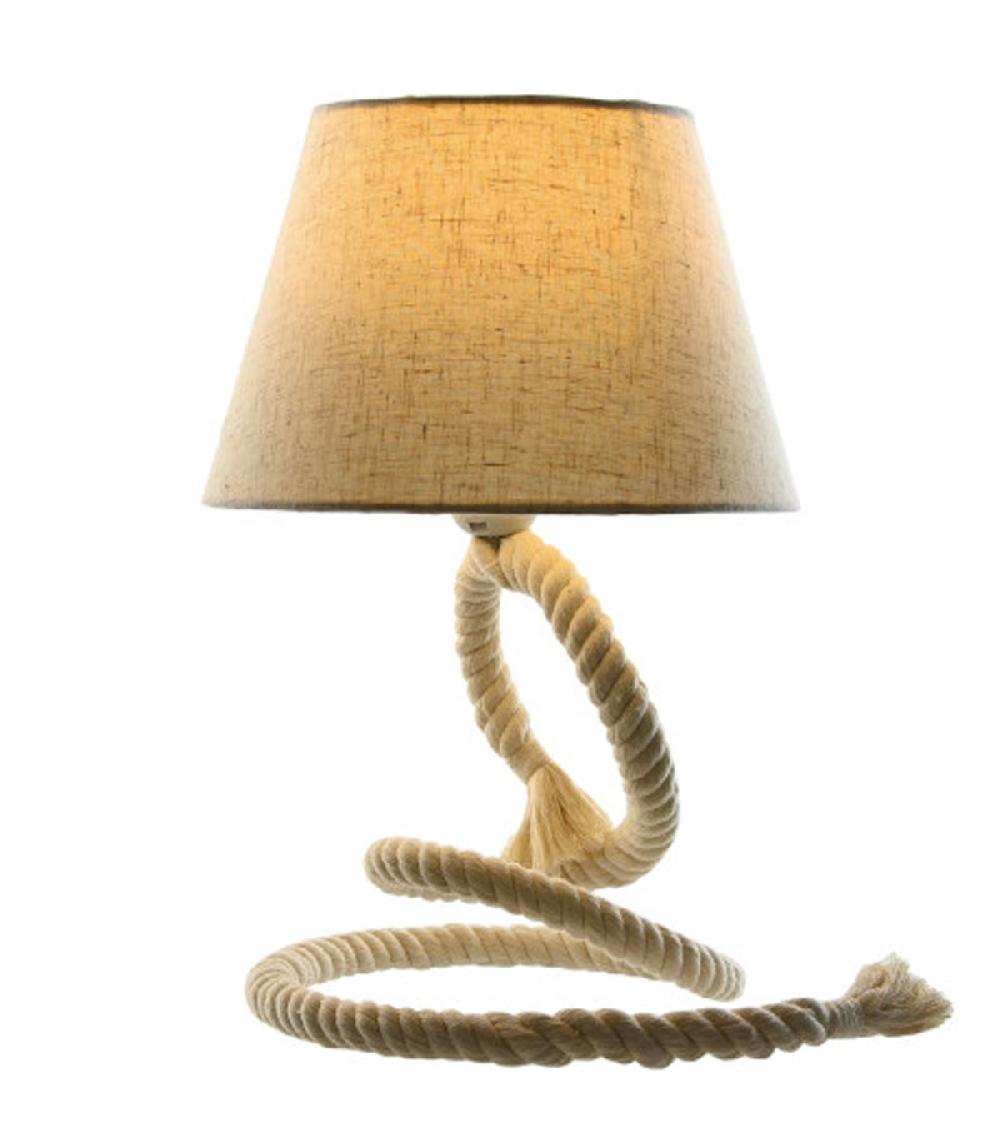 Wadiga Lampe à Poser Corde Déco Bord De Mer 25x25x39cm