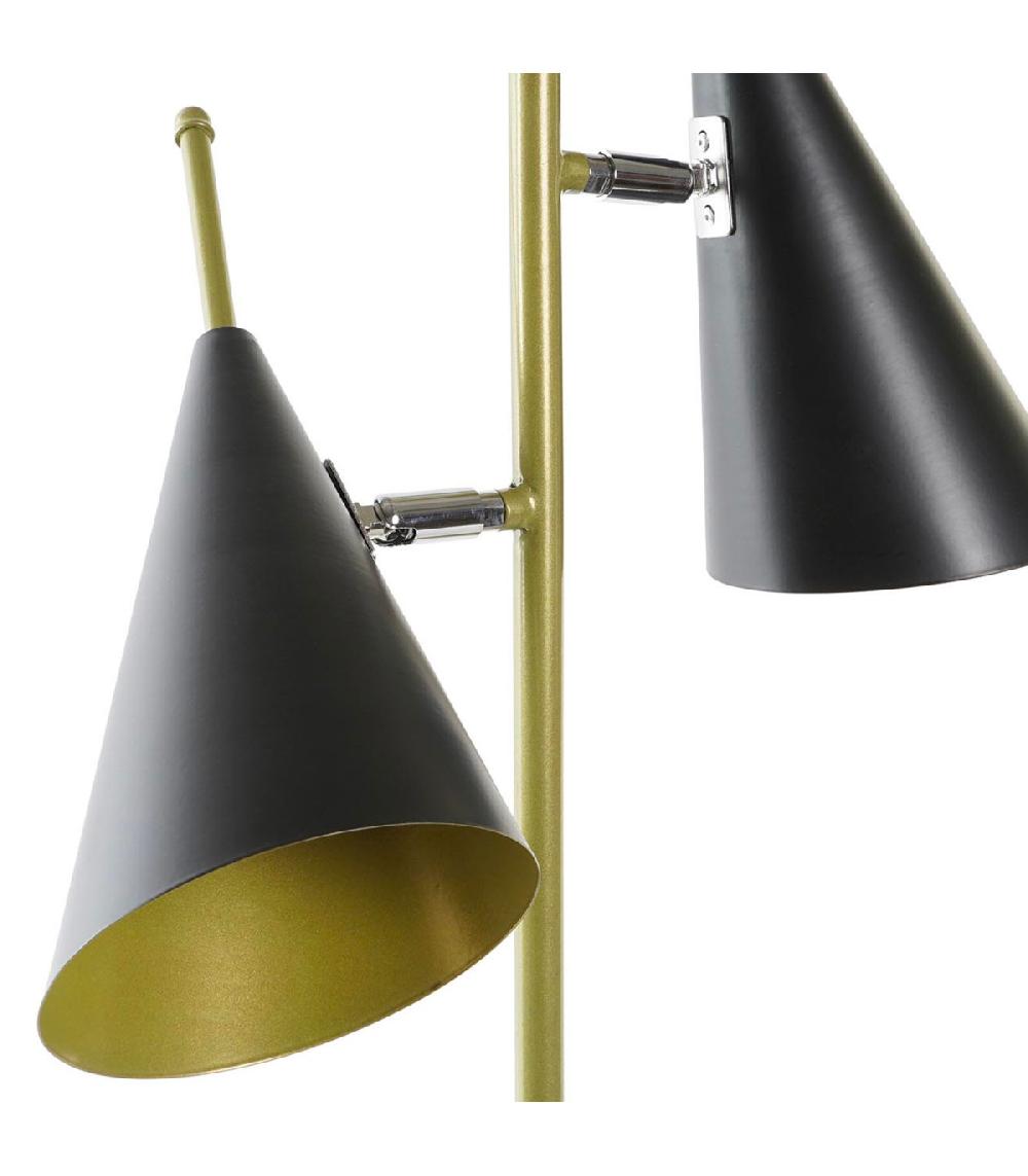 Wadiga Lampe à Poser Double En Métal Noir Et Doré 38x16x64cm