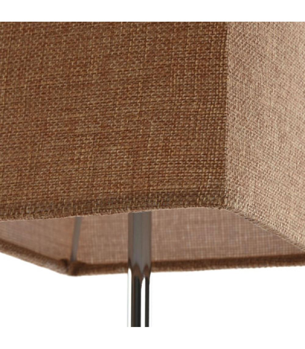 Wadiga Lampe à Poser En Bois Et Abat-jour Lin Marron 15x15x43cm
