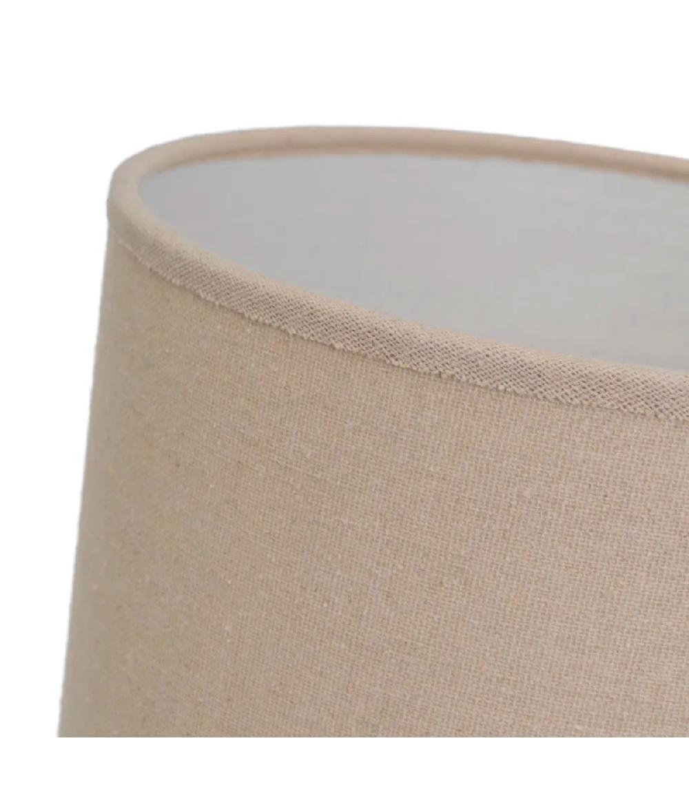 Wadiga Lampe à Poser En Bois Et Abat Jour Taupe 20x20x29cm