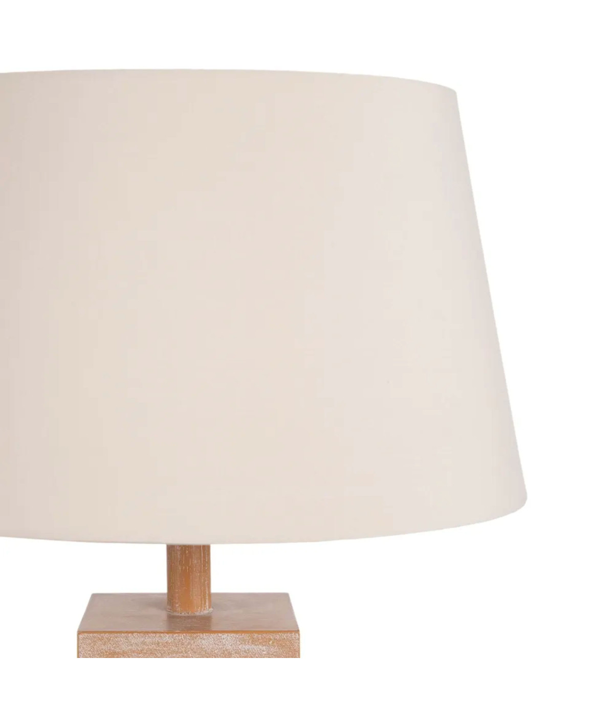 Wadiga Lampe à Poser En Bois Et Abat-jour Tissu Beige 45x45x70cm