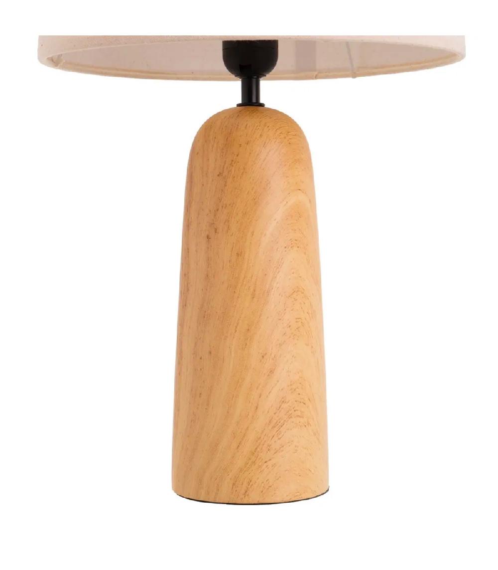 Wadiga Lampe à Poser En Céramique Effet Bois Et Abat Jour Beige 28x28x49cm