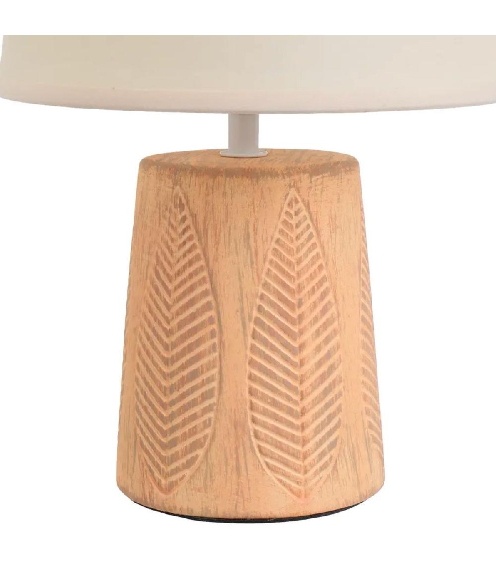 Wadiga Lampe à Poser En Céramique Terracota Et Abat Jour Beige 21x21x32cm