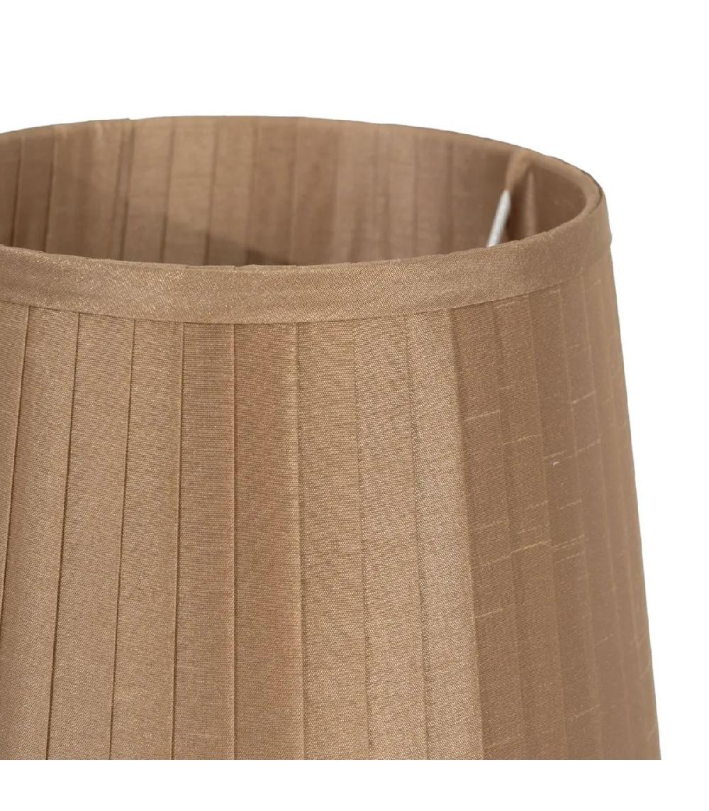 Wadiga Lampe à Poser En Métal Doré Et Abat-jour Plissé Marron 23x23x48cm