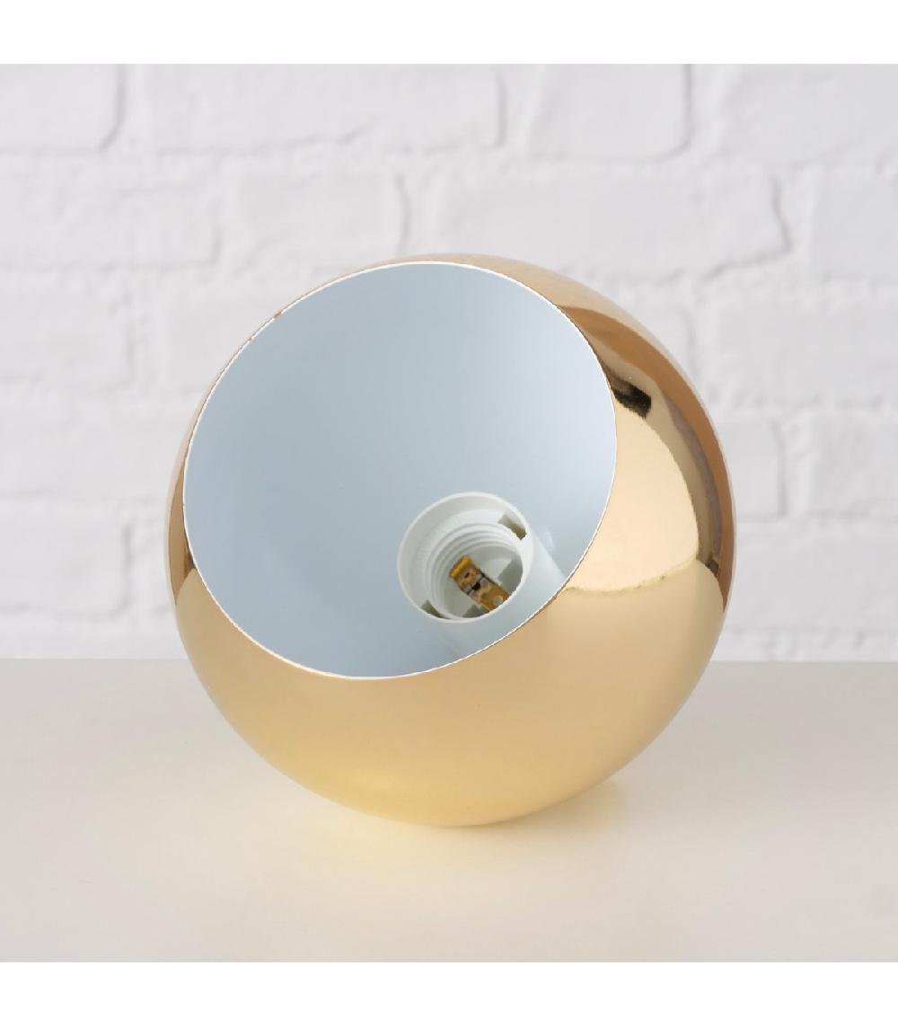 Wadiga Lampe à Poser En Métal Doré Ronde 15x15x15cm