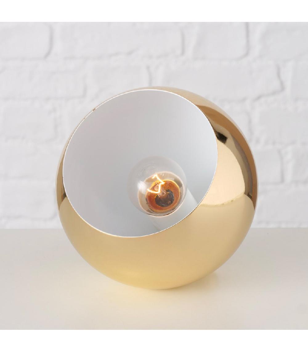Wadiga Lampe à Poser En Métal Doré Ronde 15x15x15cm
