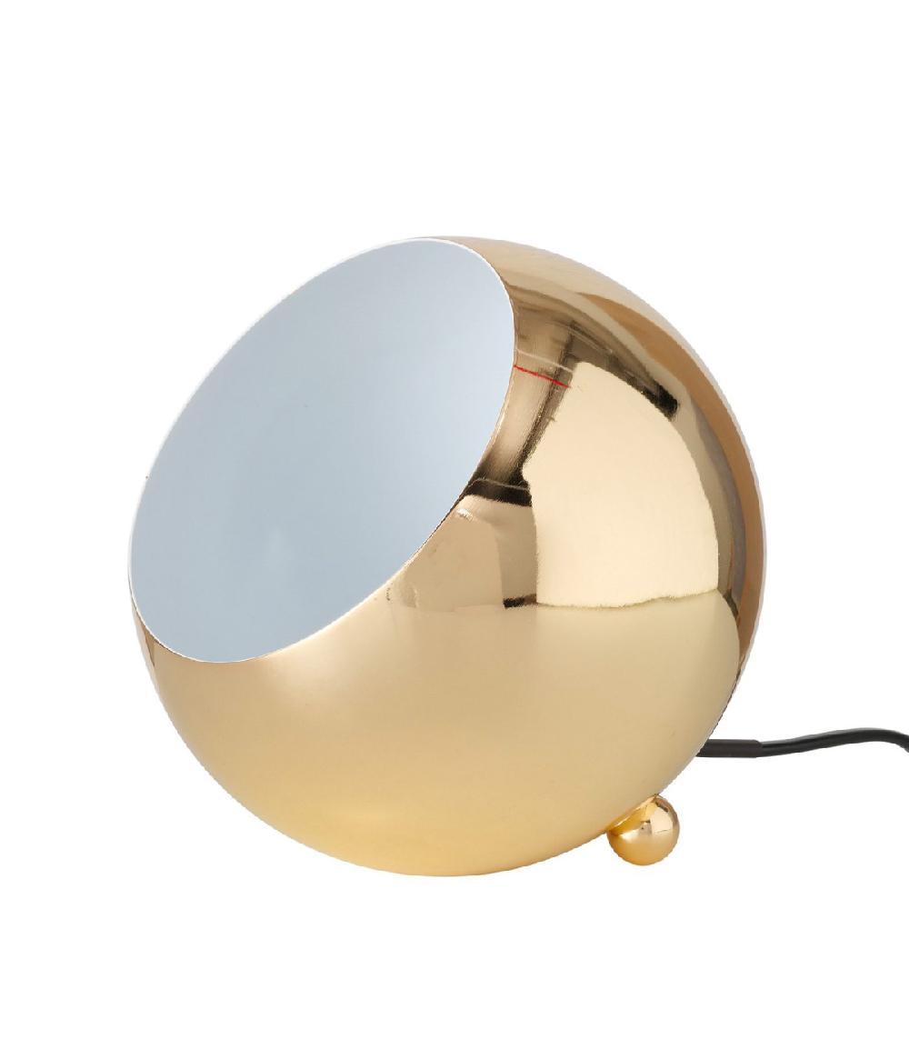 Wadiga Lampe à Poser En Métal Doré Ronde 15x15x15cm