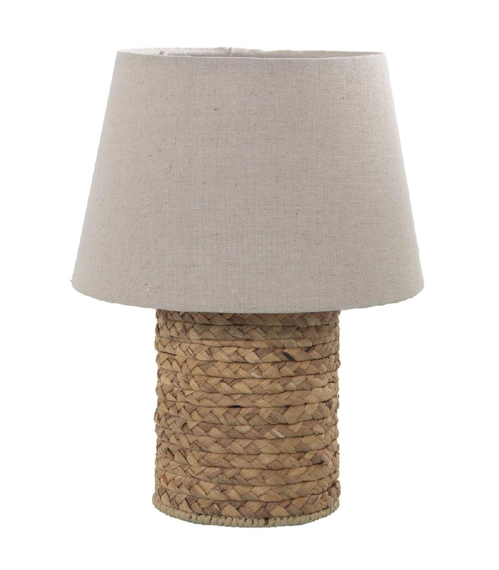 wadiga Lampe à poser en osier tressé et abat-jour beige 25x25x32cm