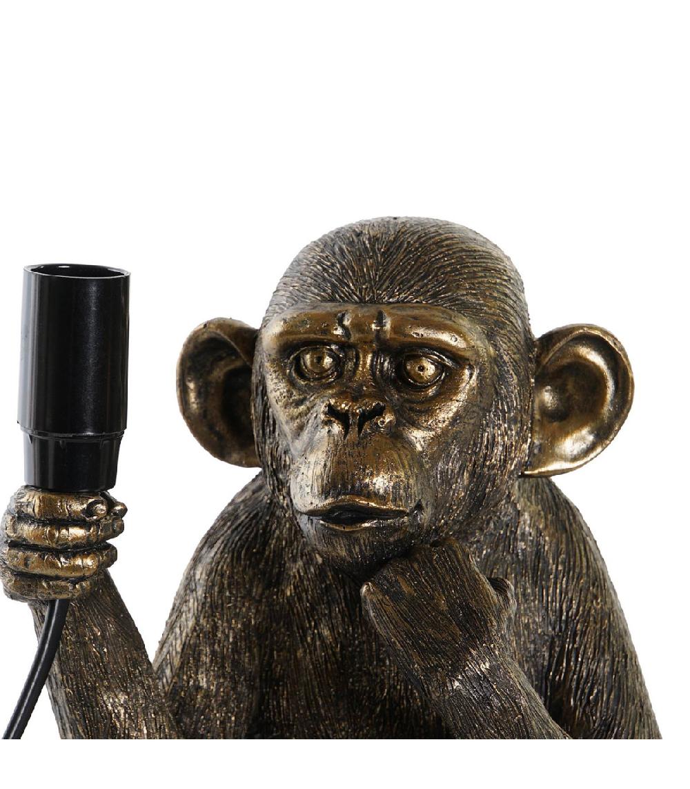 Wadiga Lampe à Poser En Résine Doré Singe 20x16x24cm