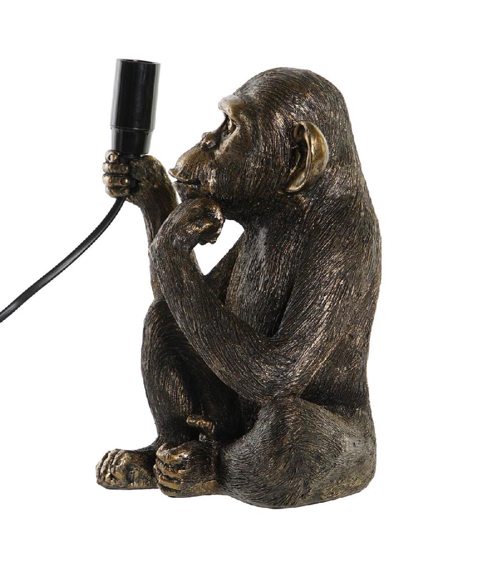Wadiga Lampe à Poser En Résine Doré Singe 20x16x24cm